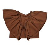 Fun & Fun Top Tinta Unita con Balze per Bambina FNJSH17103 MARRONE FUN & FUN 