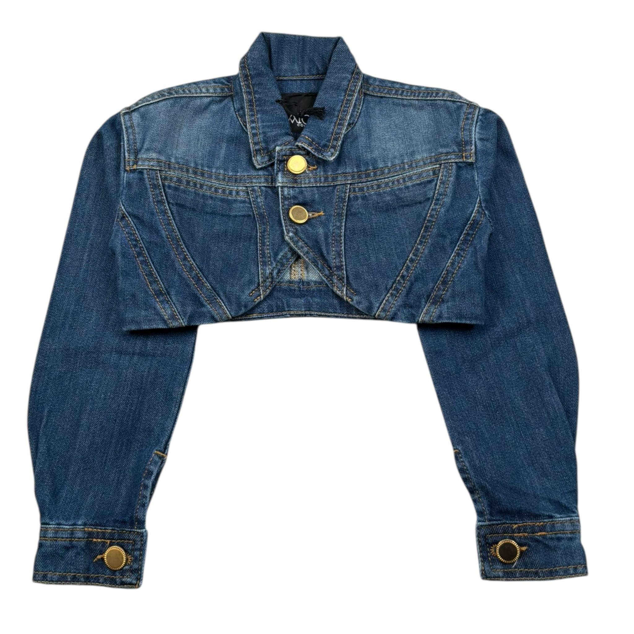 Naice Giubbino In Denim Modello Crop Tinta Unita per Bambina 2310713 BLU NAICE 