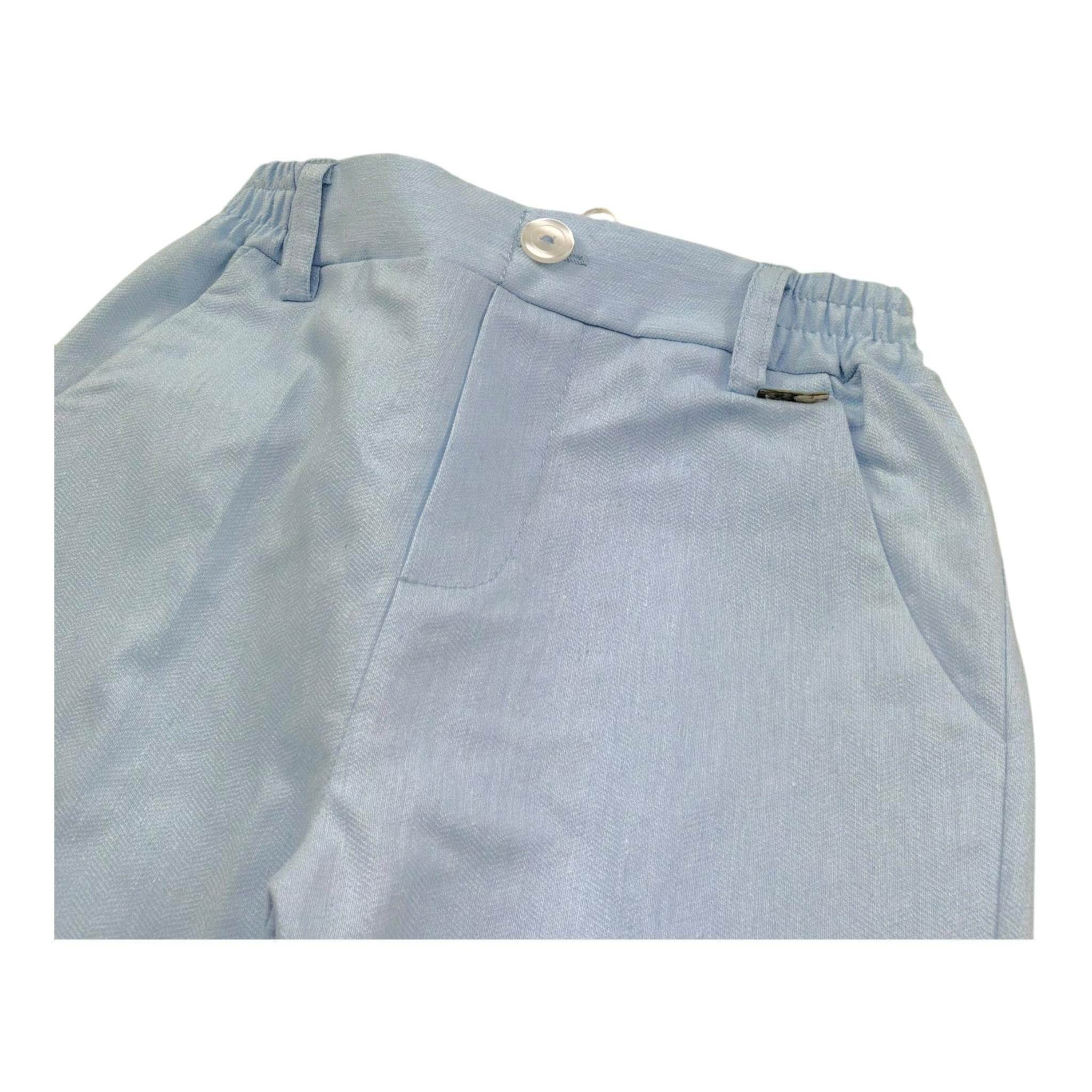 Le Bebe' Pantalone Tinta Unita con Elastico In Vita per Neonato LBB5351 AZZURRO LE BEBE' 