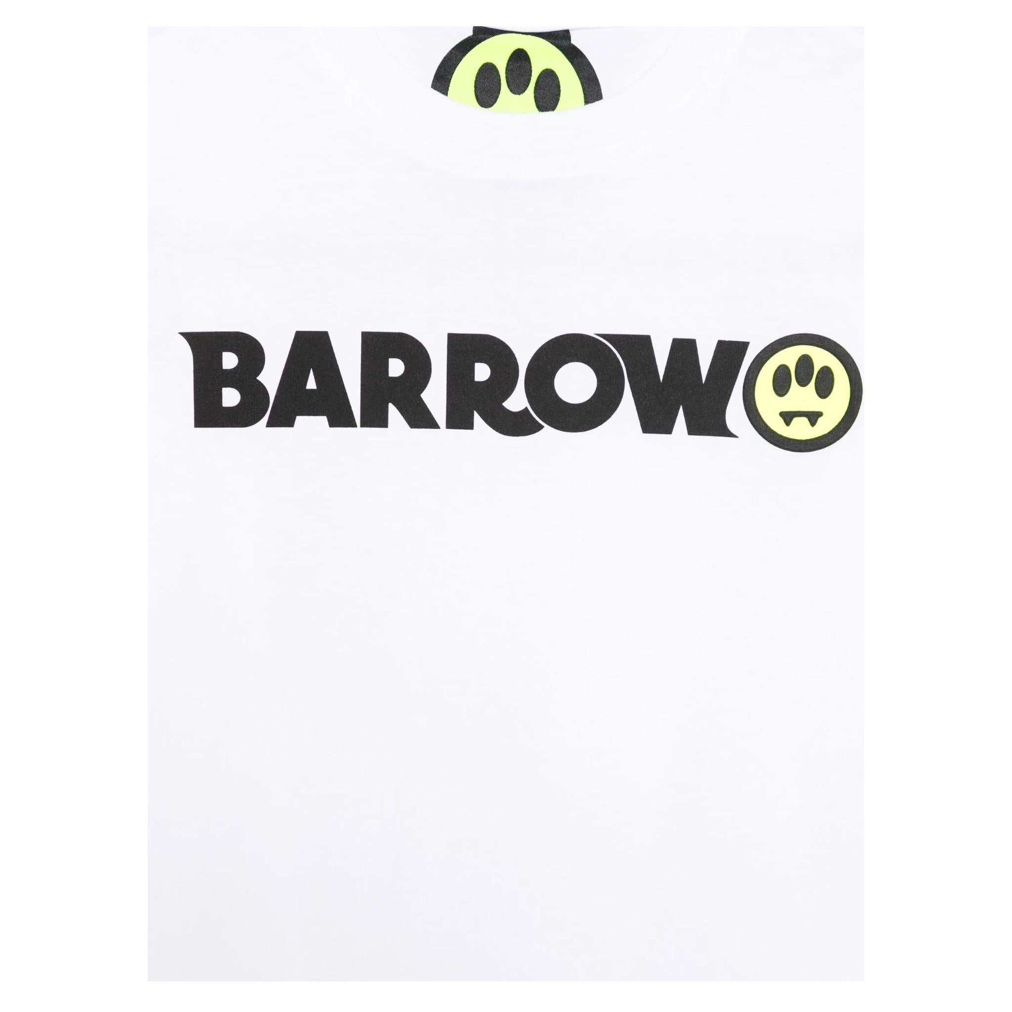 Barrow Kids T-Shirt Girocollo tinta unita con Logo Bianco per Bambino S5BKJUTH082XX BIANCO BARROW KIDS 