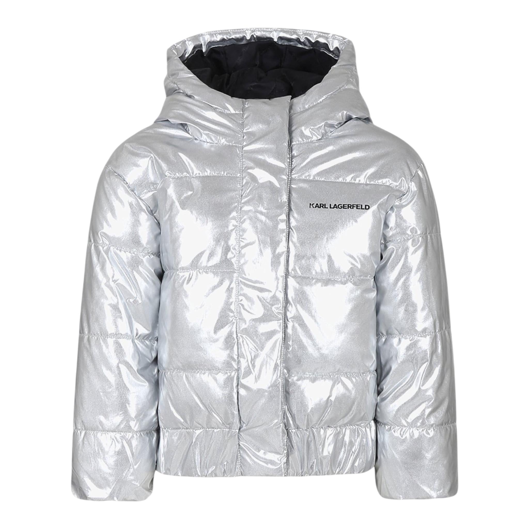 KARL LAGERFELD giubbino tinta unita con cappuccio Argento per Bambina Z30233 ARGENTO KARL LAGERFELD 