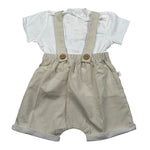 Teddy E Minou Completo 2 Pezzi T-Shirt-Salopette per Neonato E15CP066C4134 BIANCO/BEIGE TEDDY E MINOU 