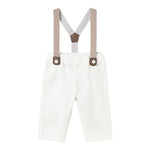 Mayoral Pantalone tinta unita con Bretelle Bianco per Neonato 1561X BIANCO MAYORAL 