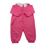 Marlu' Tutina Manica Lunga Tinta Unita con Ricami per Neonata EP1310 ROSA MARLU' 