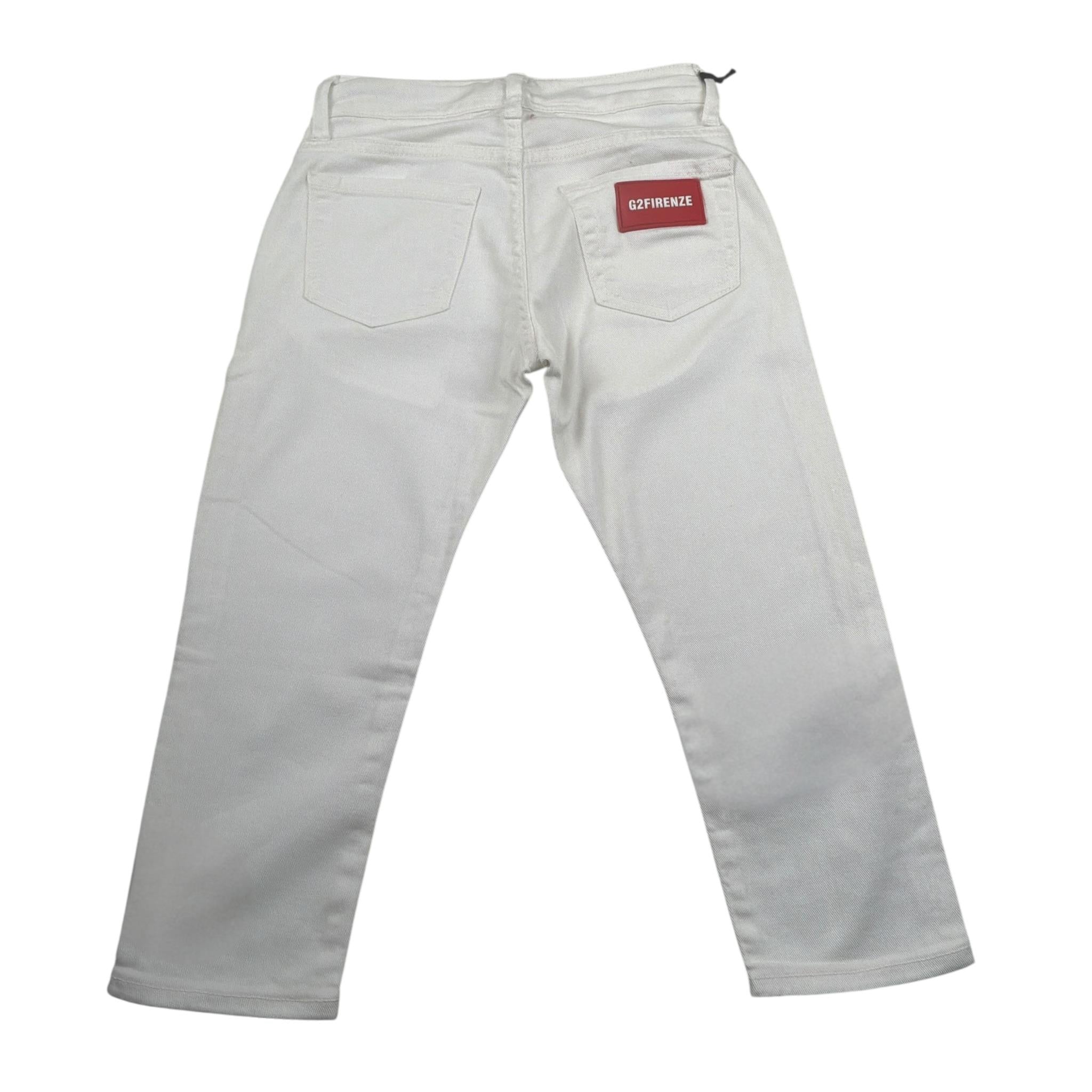 G2Firenze Jeans tinta unita con Bottoni Bianco per Bambino 00597 BIANCO G2FIRENZE 