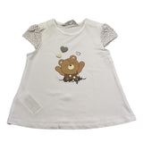 Mayoral T-Shirt Girocollo Tinta Unita con Stampa Orso per Neonata 1070 BIANCO MAYORAL 