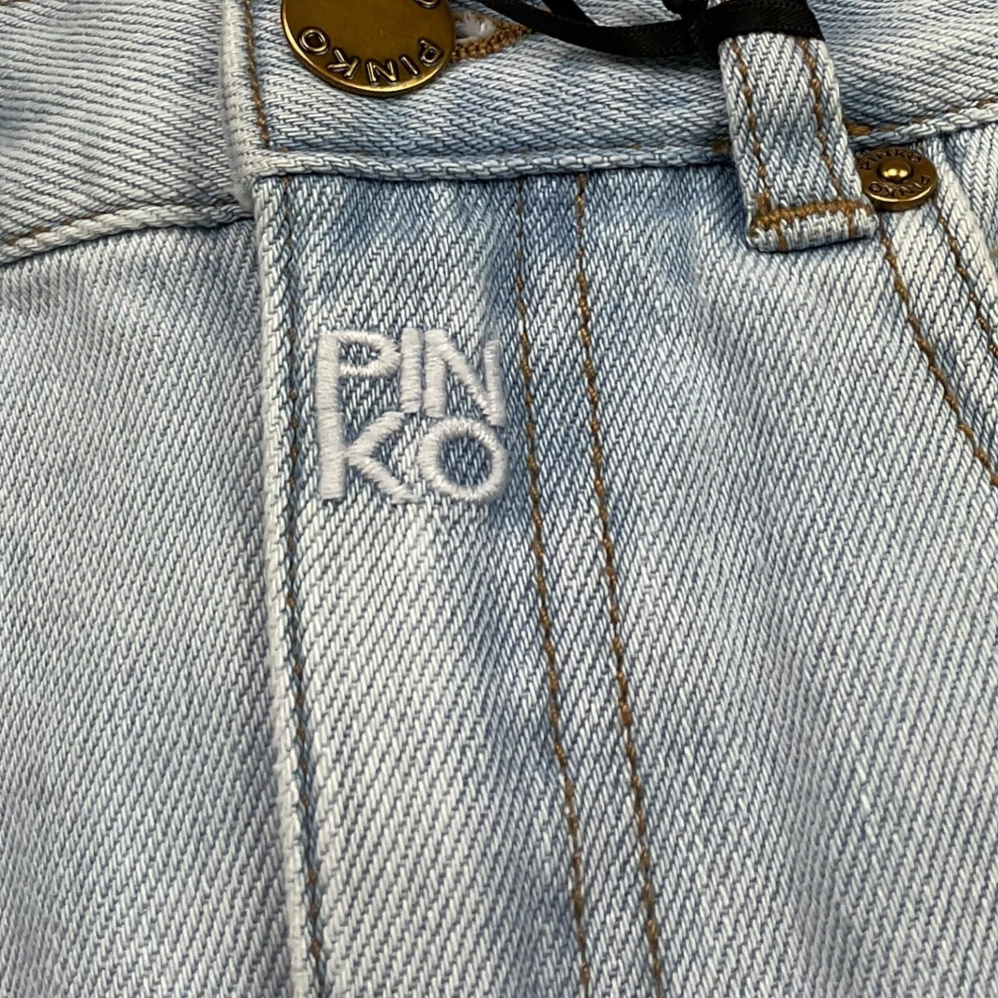 Pinko Gonna In Denim Tinta Unita con Girovita Regolabile per Bambina KFG0001 AZZURRO PINKO 