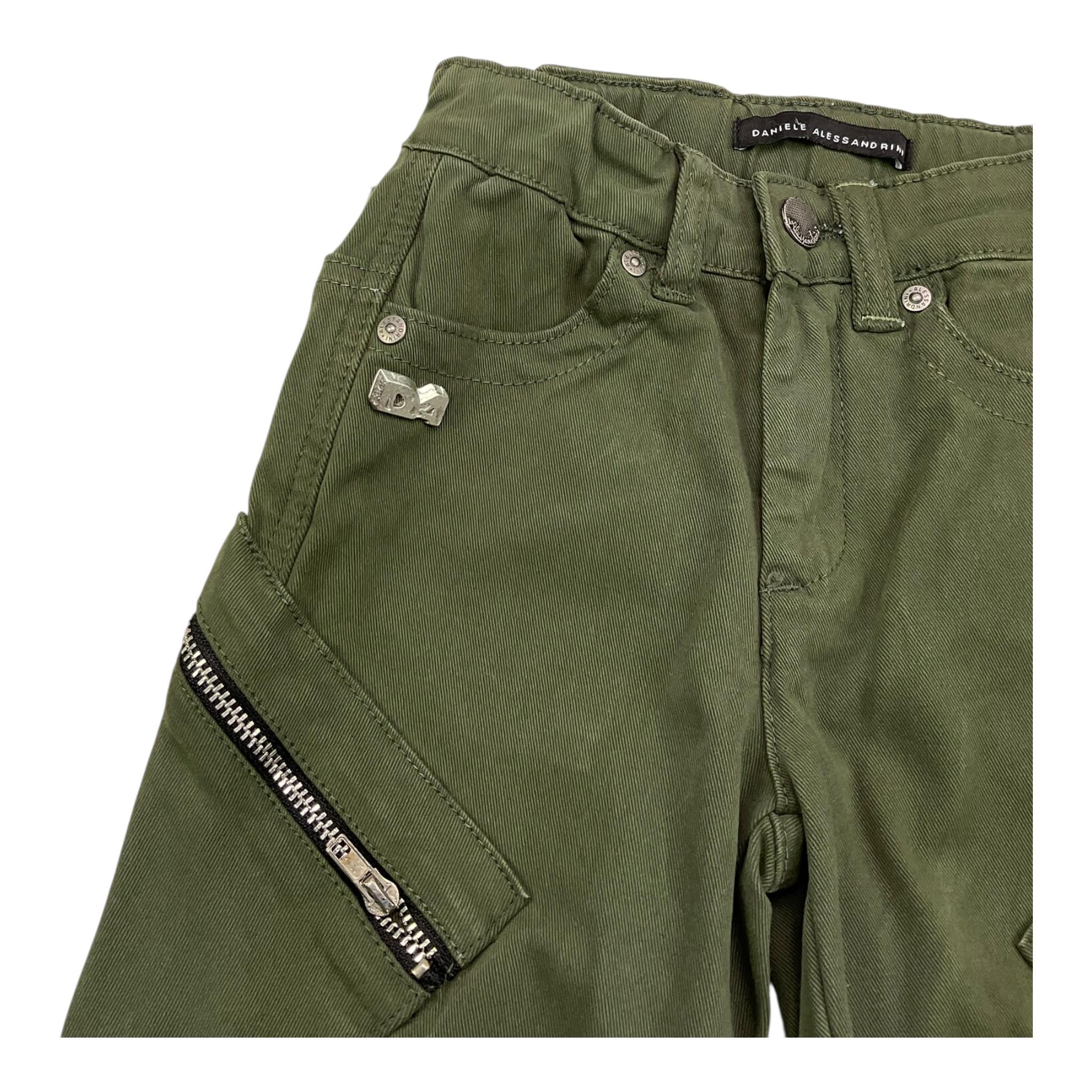 DANIELE ALESSANDRINI pantalone tinta unita con zip Verde per Bambino 1231P00025XX VERDE DANIELE ALESSANDRINI 