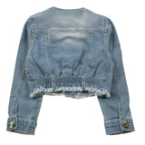 M+E' Giubbino In Denim Tinta Unita per Neonata UE1702 AZZURRO M+E' 