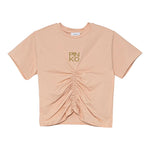 Pinko T-Shirt Girocollo Tinta Unita con Logo per Bambina KFTS007X ROSA PINKO 
