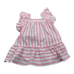 Aletta Abito Giromanica Fantasia A Righe Bianco/Rosa per Neonata R22607 BIANCO/ROSA ALETTA 
