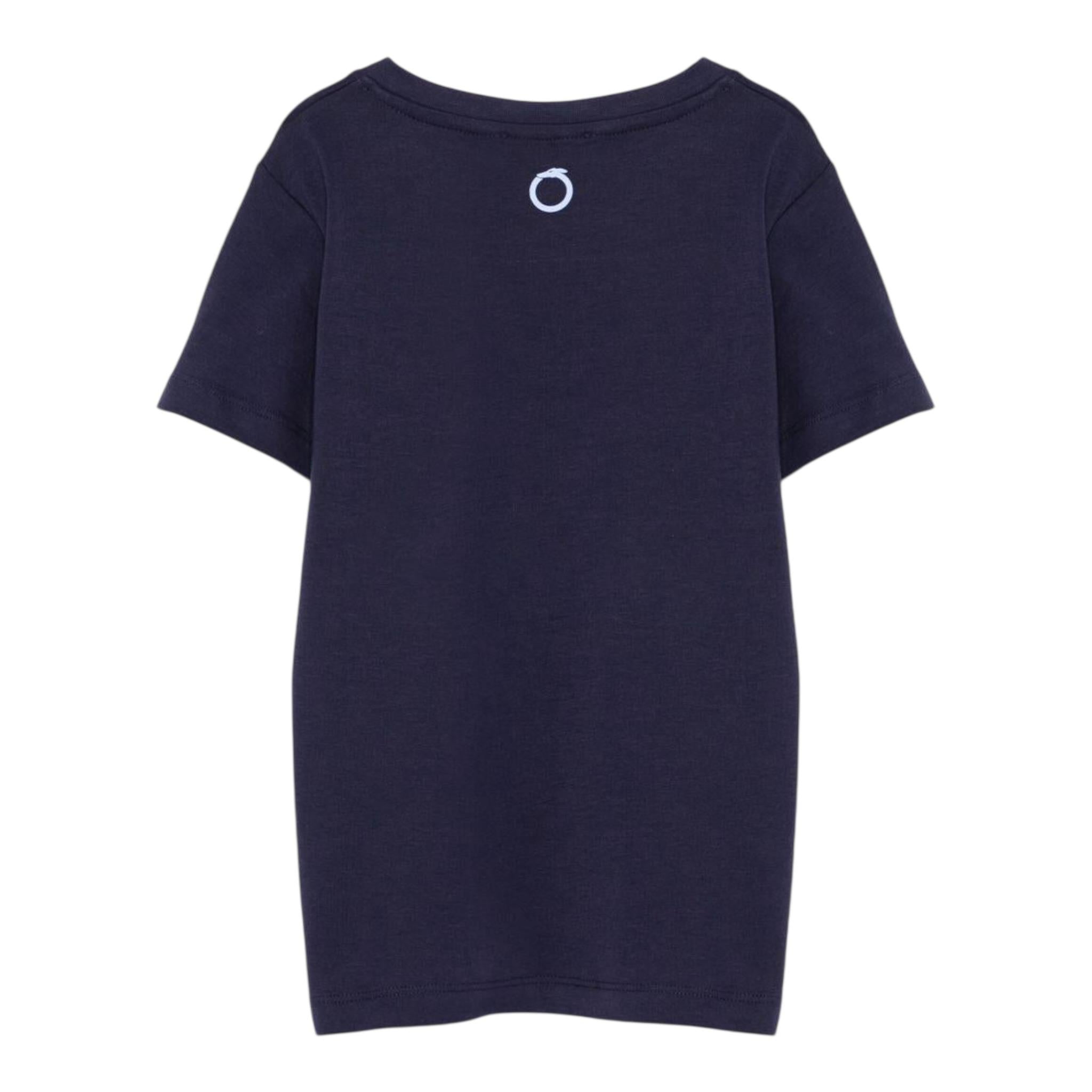 Trussardi T-Shirt Girocollo Tinta Unita con Stampa per Bambino TBP25003TSX BLU TRUSSARDI 