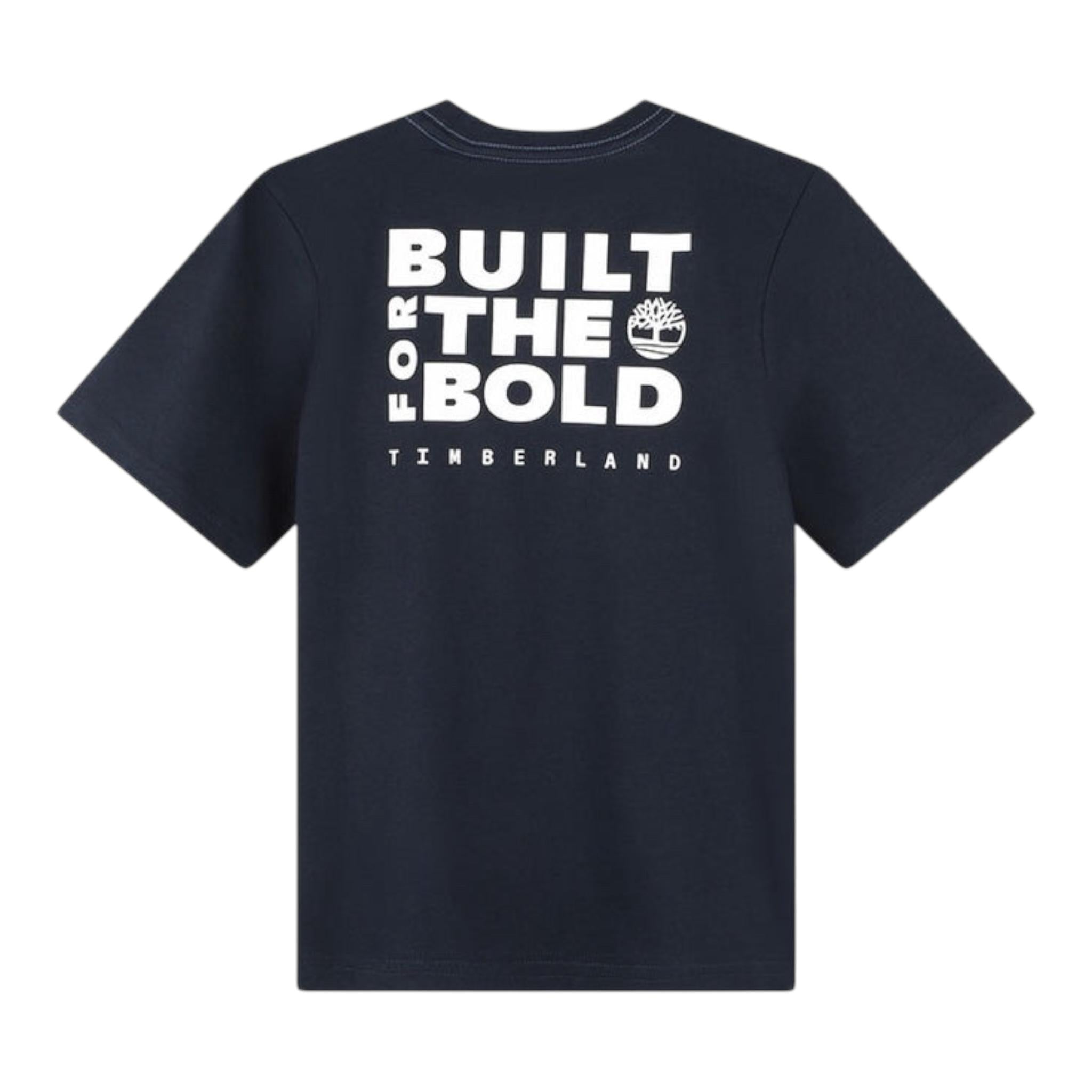 Timberland T-Shirt Girocollo Tinta Unita con Stampa per Bambino T60091 BLU TIMBERLAND 