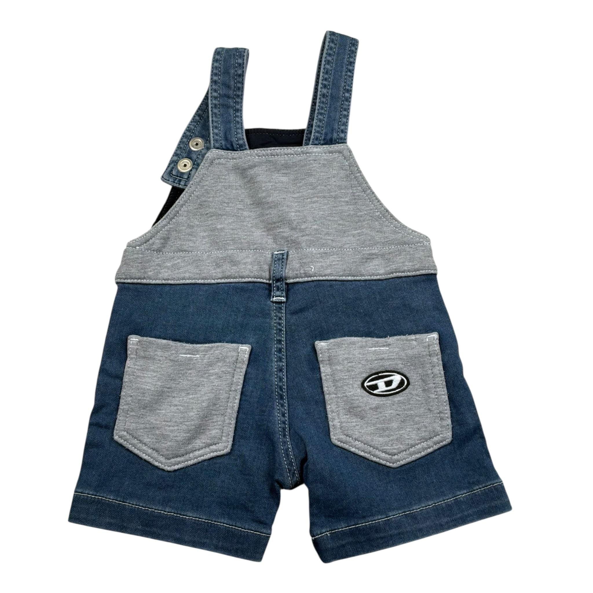 Diesel Salopette In Denim Tinta Unita per Bambino K00480J BLU DIESEL 