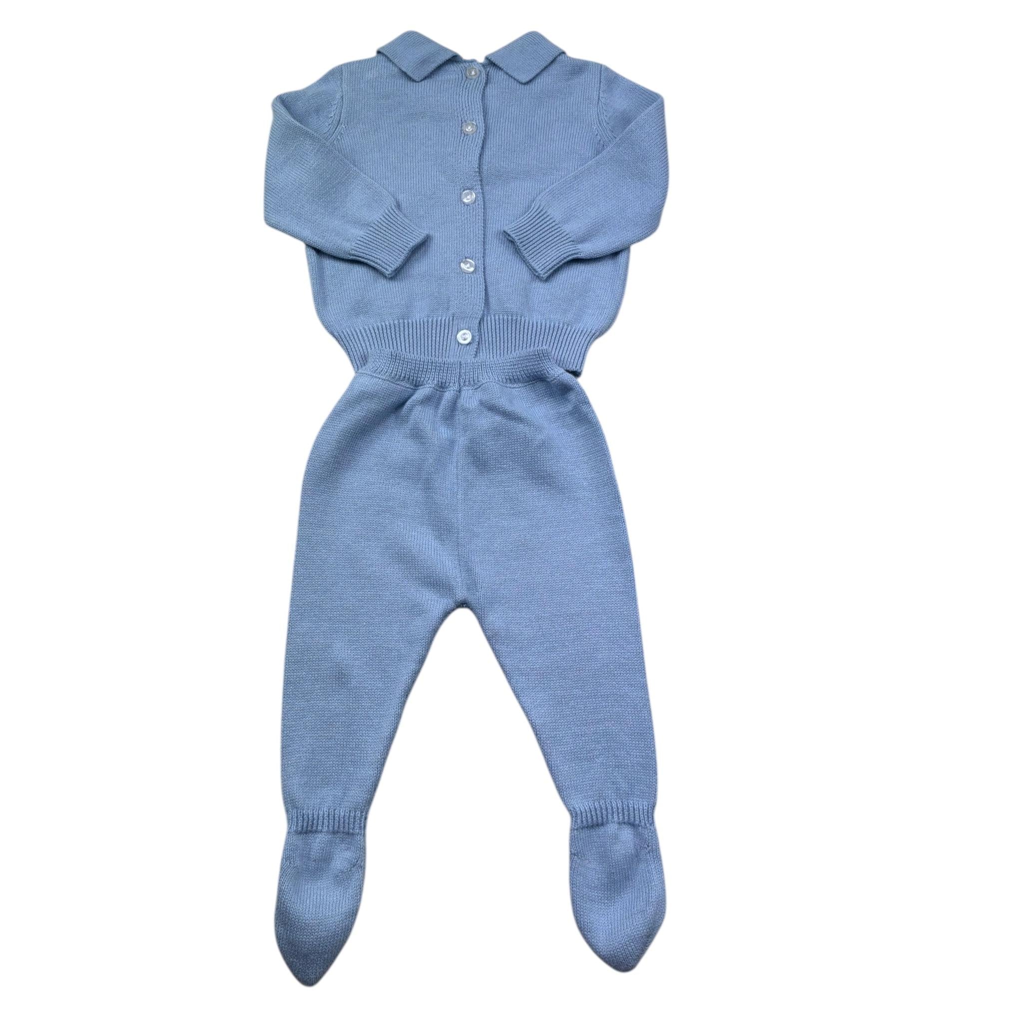 Le Bebe Completo 2 Pezzi Maglia-Ghettina Tinta Unita per Neonato LBB5305 AZZURRO LE BEBE 