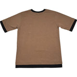 Paolo Pecora T-Shirt Girocollo Tinta Unita con Profili In Contrasto per Bambino PP4347 MARRONE PAOLO PECORA 