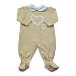 Isabel & Martinez Tutina Manica Lunga Tinta Unita con Ricami per Neonata IM25N400 GIALLO ISABEL & MARTINEZ 