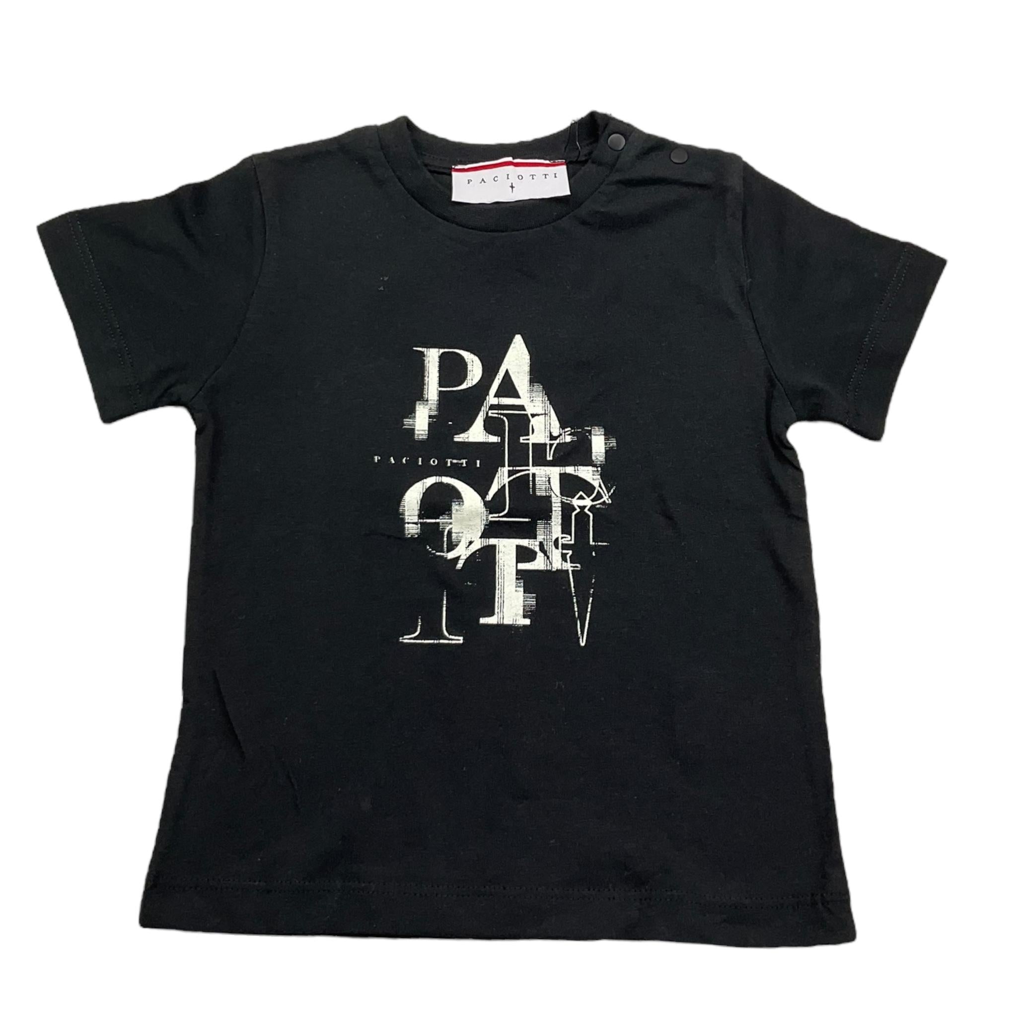 Cesare Paciotti T-Shirt Girocollo Tinta Unita con Stampa per Neonato TSP5167B NERO CESARE PACIOTTI 