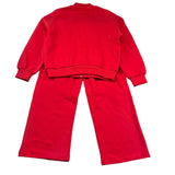 Moschino Completo 2 Pezzi Felpa-Pantalone Tinta Unita per Bambina HDK038 ROSSO MOSCHINO 