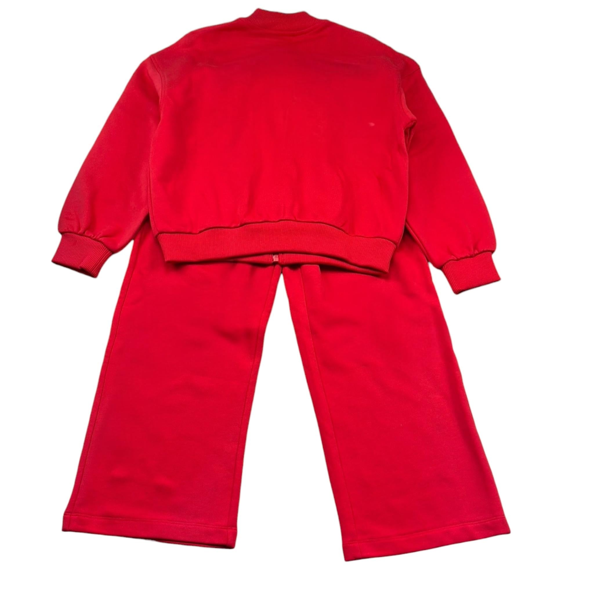 Moschino Completo 2 Pezzi Felpa-Pantalone Tinta Unita per Bambina HDK038 ROSSO MOSCHINO 