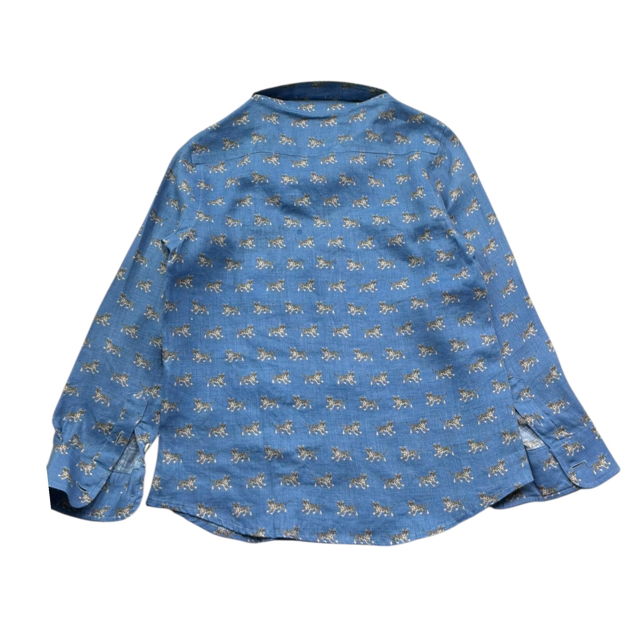 Saint Barth Camicia Tinta Unita con Stampa per Bambino 00781L BLU SAINT BARTH 