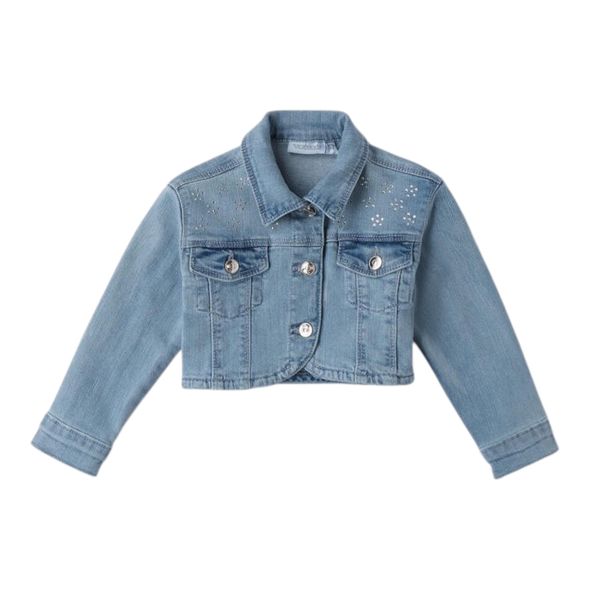 Sarabanda Giubbino In Denim Tinta Unita per Bambina 0B355 AZZURRO SARABANDA 