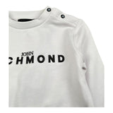 John Richmond Felpa Chiusa Girocollo Tinta Unita con Logo per Neonato RIP26036FE BIANCO JOHN RICHMOND 