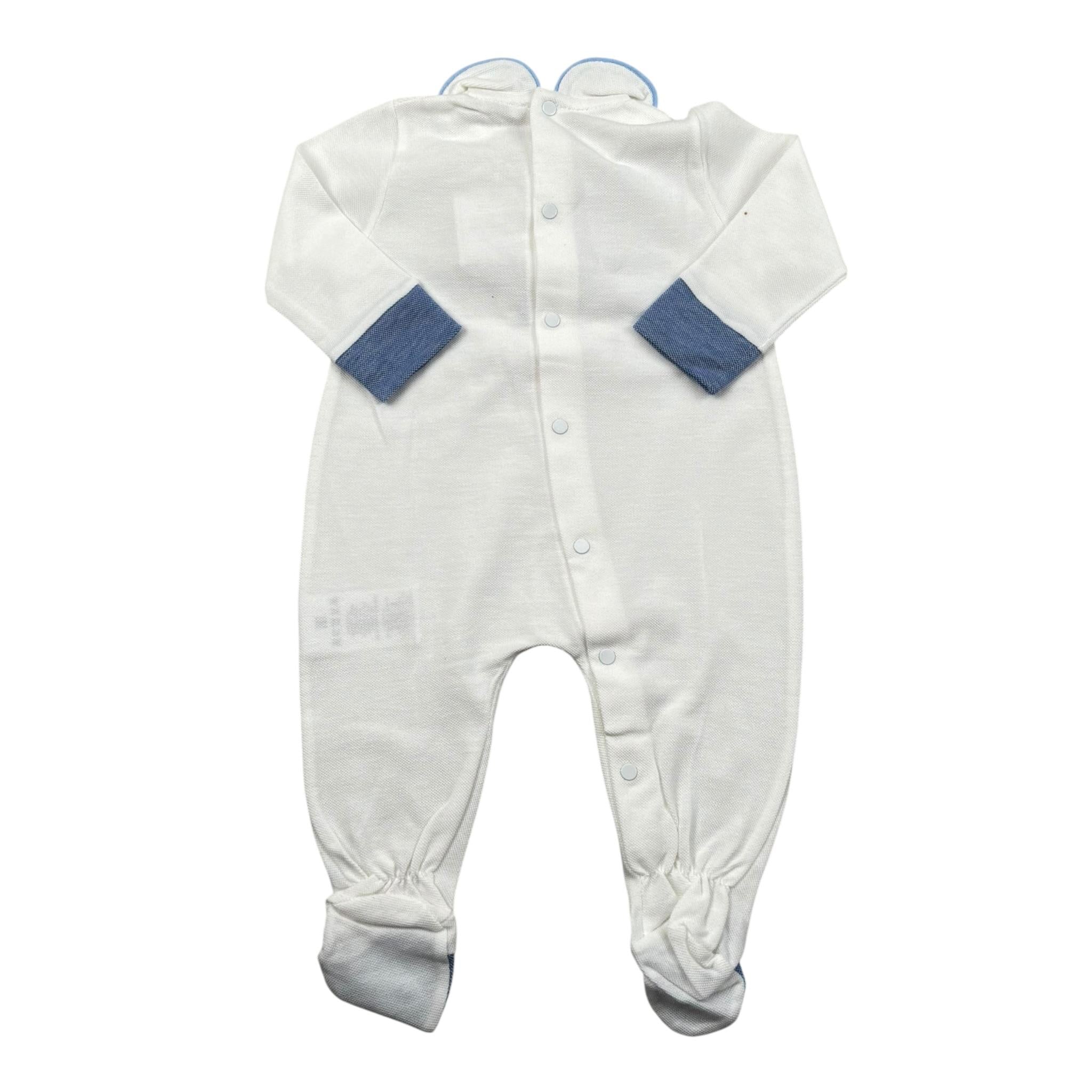 Le Bebe' Tutina Tinta Unita con Stampa per Neonato LBB1640 BIANCO LE BEBE' 