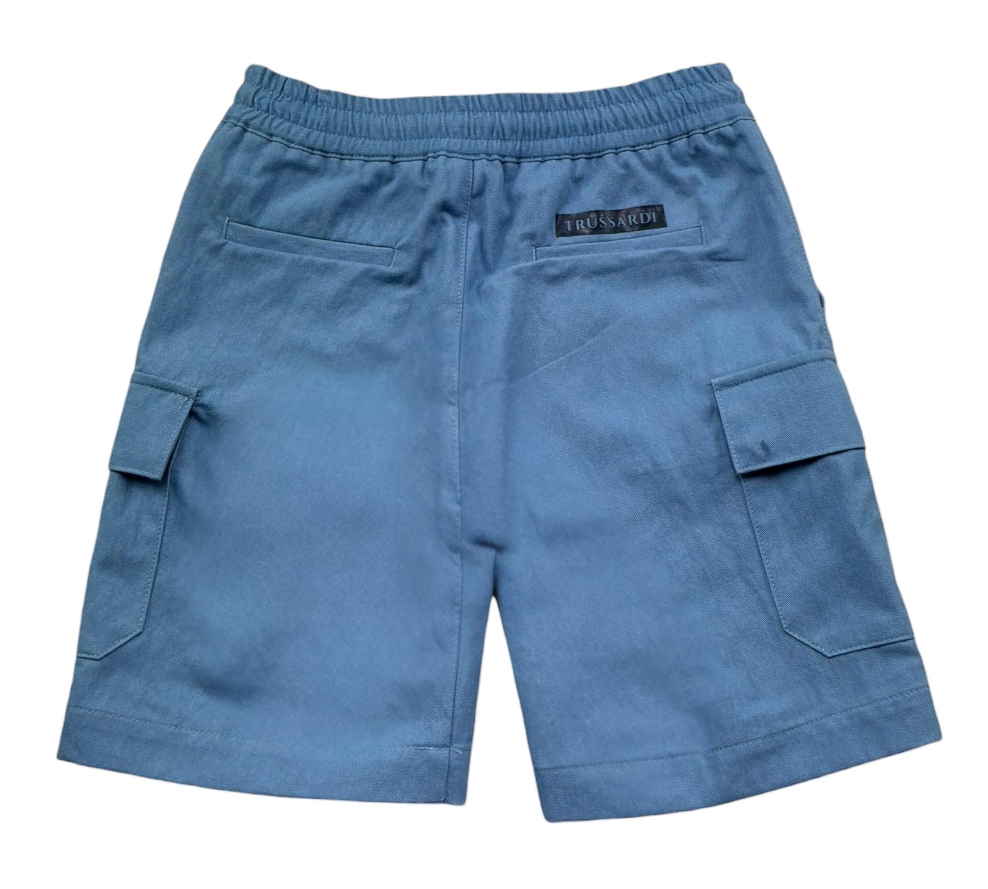Trussardi Bermuda Tinta Unita con Elastico In Vita per Bambino TBP26060BE AZZURRO TRUSSARDI 