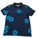 Sun68 Polo Mezza Manica Tinta Unita con Logo per Bambino A35342 BLU SUN68 