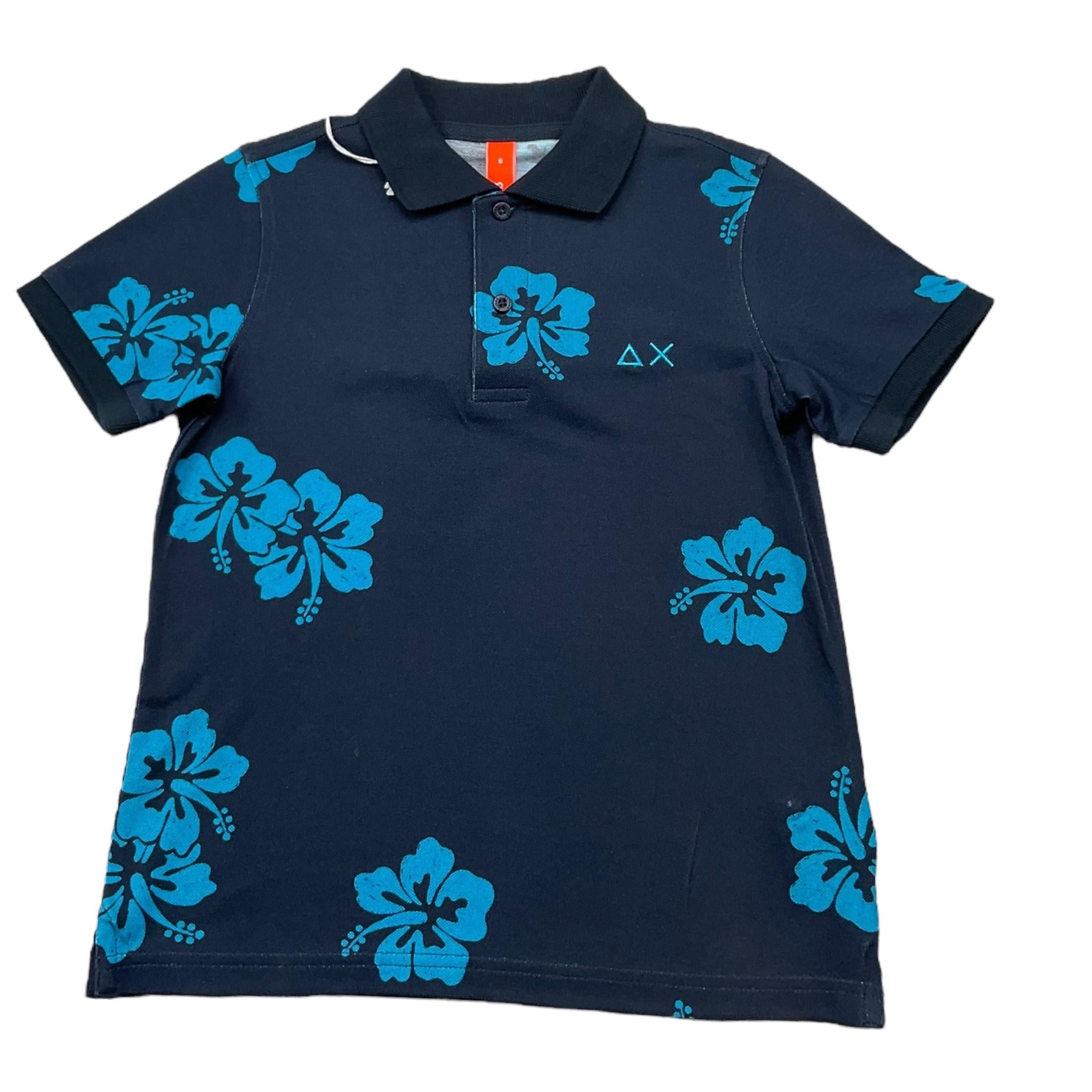 Sun68 Polo Mezza Manica Tinta Unita con Logo per Bambino A35342 BLU SUN68 