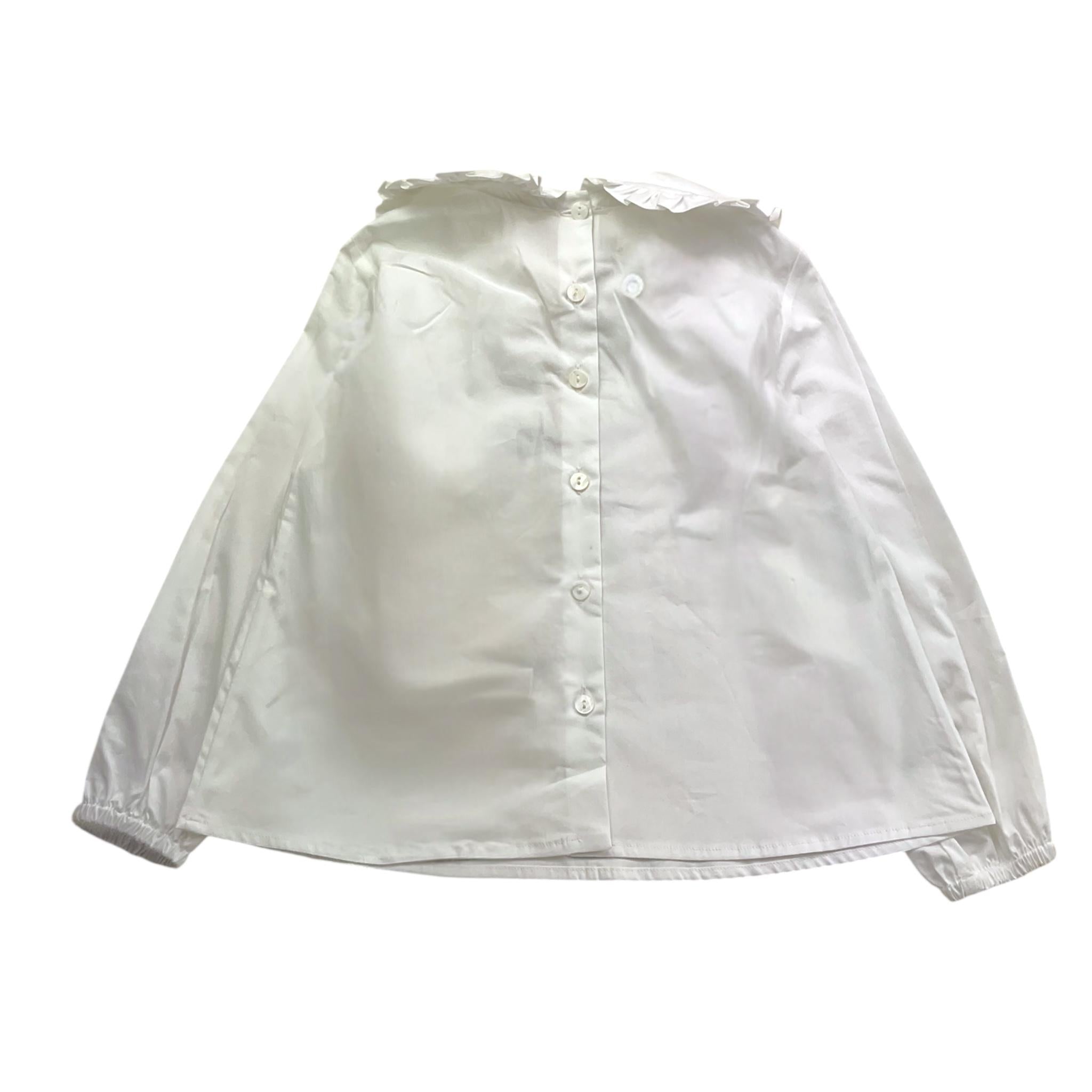 Little Bear Camicia Tinta Unita Manica Lunga per Bambina 7223 BIANCO LITTLE BEAR 