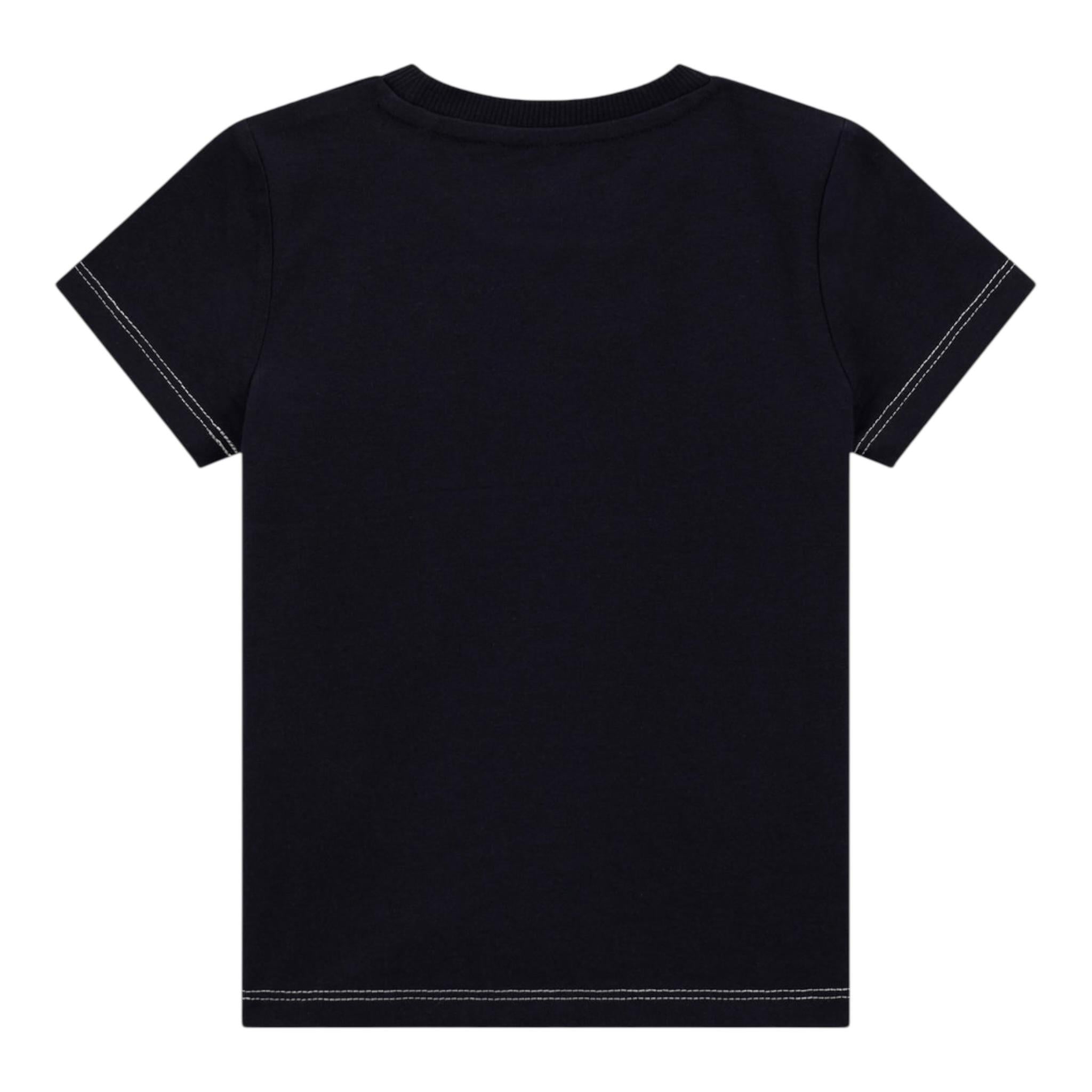 Guess T-Shirt Girocollo Tinta Unita con Stampa per Neonato N4RI11K8HM4 BLU GUESS 