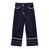 Monnalisa Jeans Tinta Unita Modello Palazzo per Bambina 19E406 BLU MONNALISA 