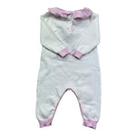 Le Bebe Tutina Manica Lunga Tinta Unita con Ricamo per Neonata LBG6315 BIANCO LE BEBE 