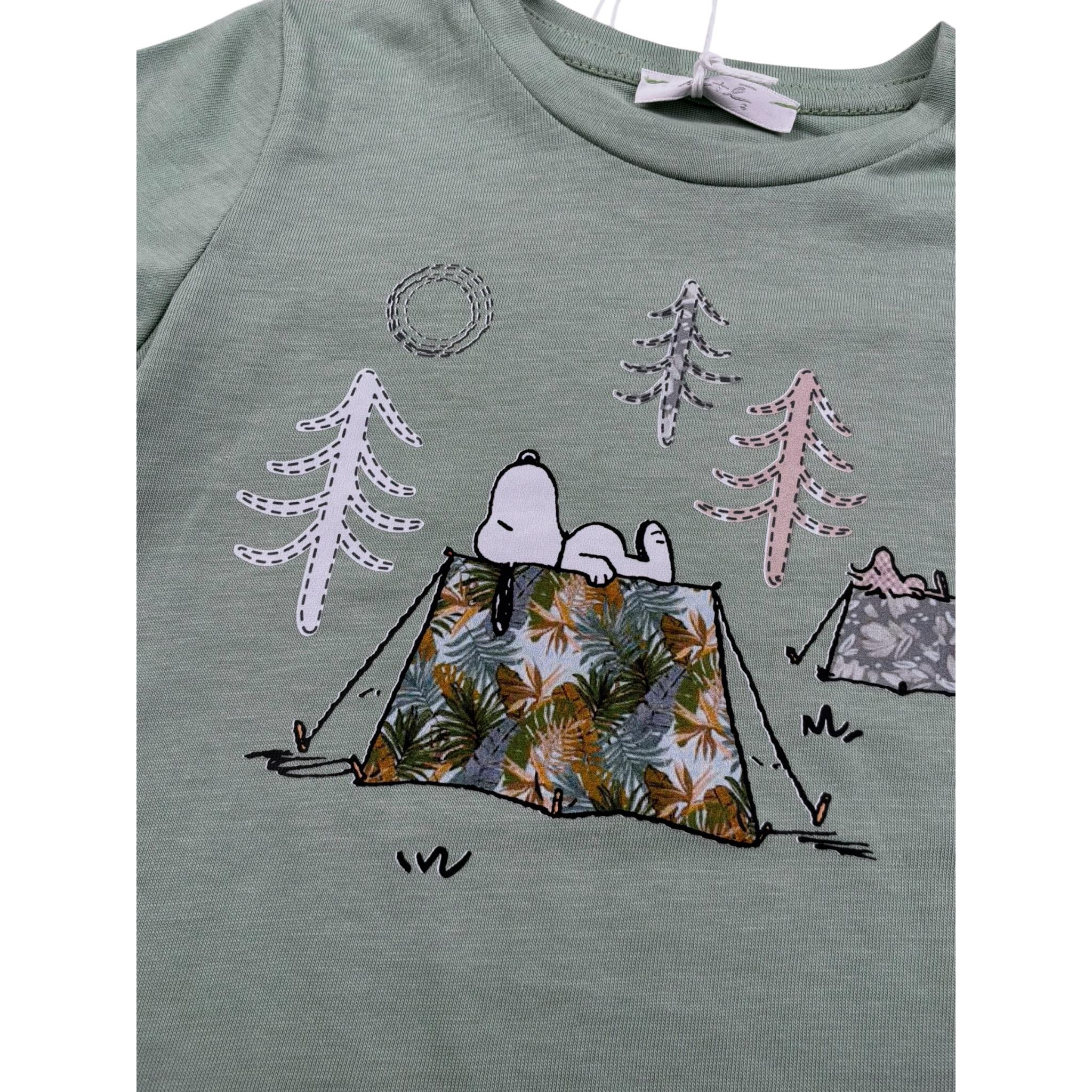 M+E' T-Shirt Girocollo tinta unita con Stampa Verde per Neonato UEM0342 VERDE M+E' 