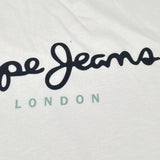 Pepe Feamo Shirt Girocollo Tinta Unita con Stampa per Bambino PB503993 BIANCO PEPE JEANS 