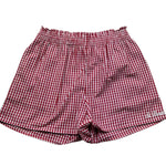 Saint Barth Short Fantasia Quadretti con Elastico In Vita per Bambina MEAVE ROSSO SAINT BARTH 