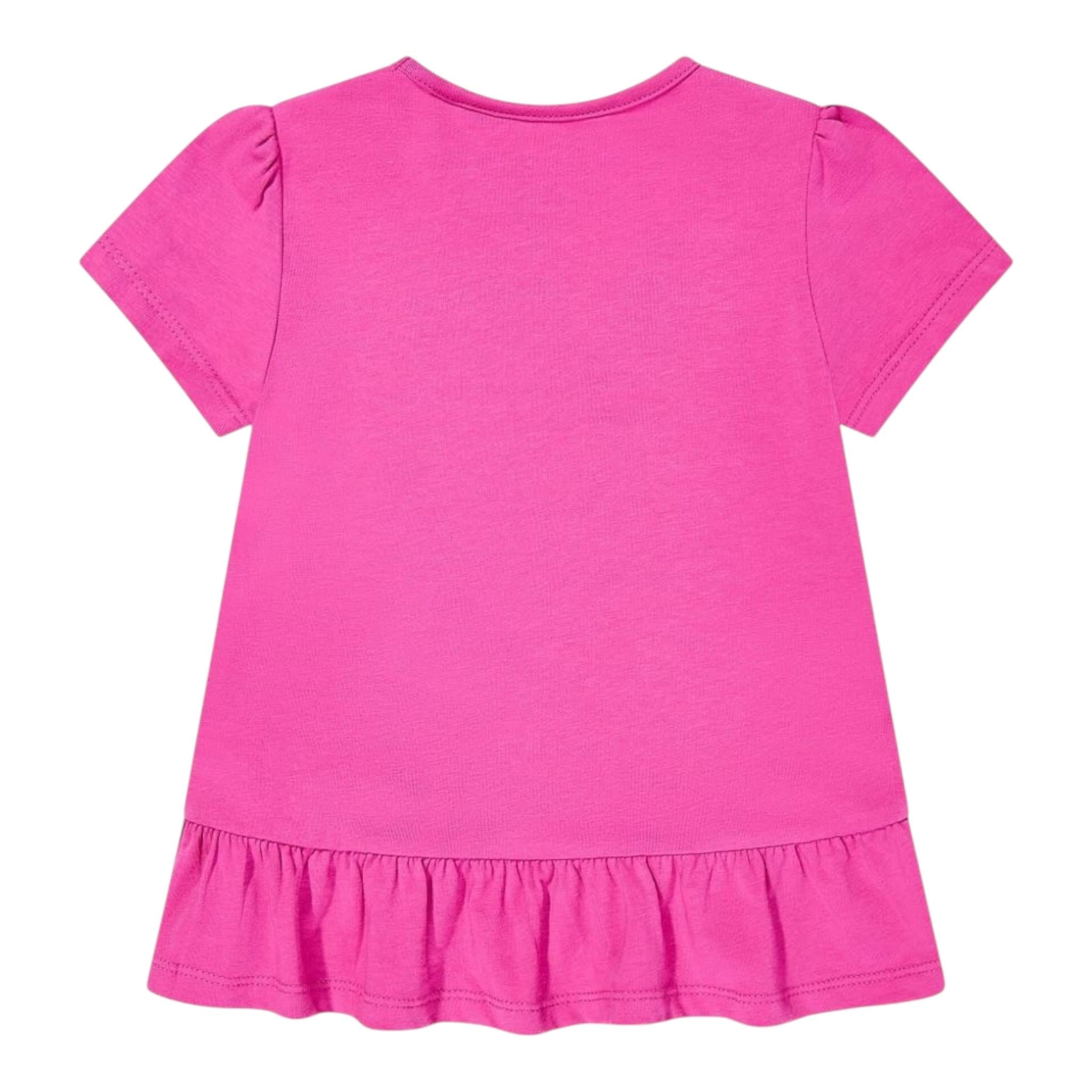 Guess T-Shirt Girocollo Tinta Unita con Logo per Bambina K5GI10K6YW4 FUXIA GUESS 