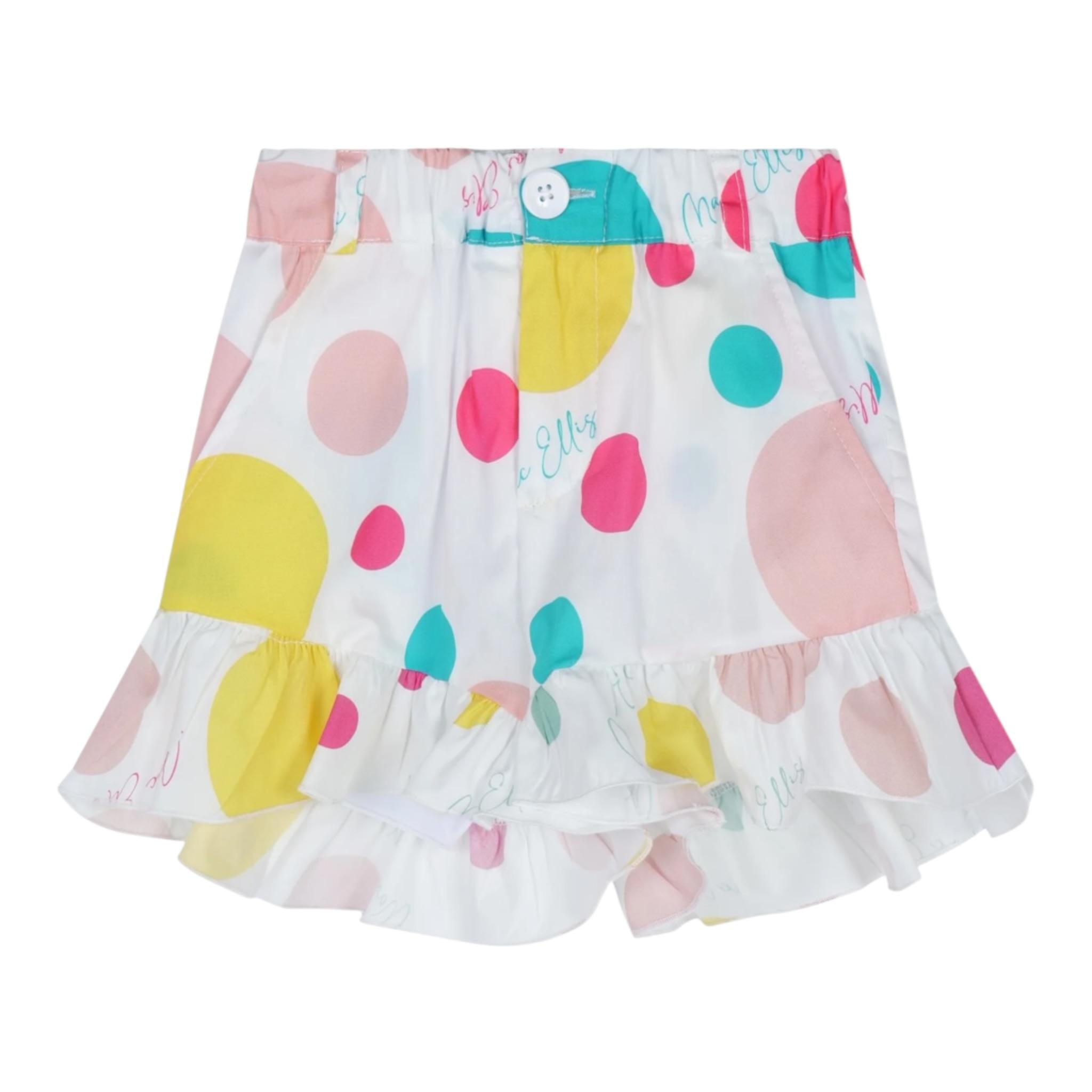 Marc Ellis Short Tinta Unita con Stampa per Neonata JMNSO16785 BIANCO MARC ELLIS 