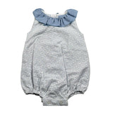 Juliana Pagliaccetto Giromanica Tinta Unita In Pizzo Sangallo per Neonata 25178 BIANCO/BLU JULIANA 