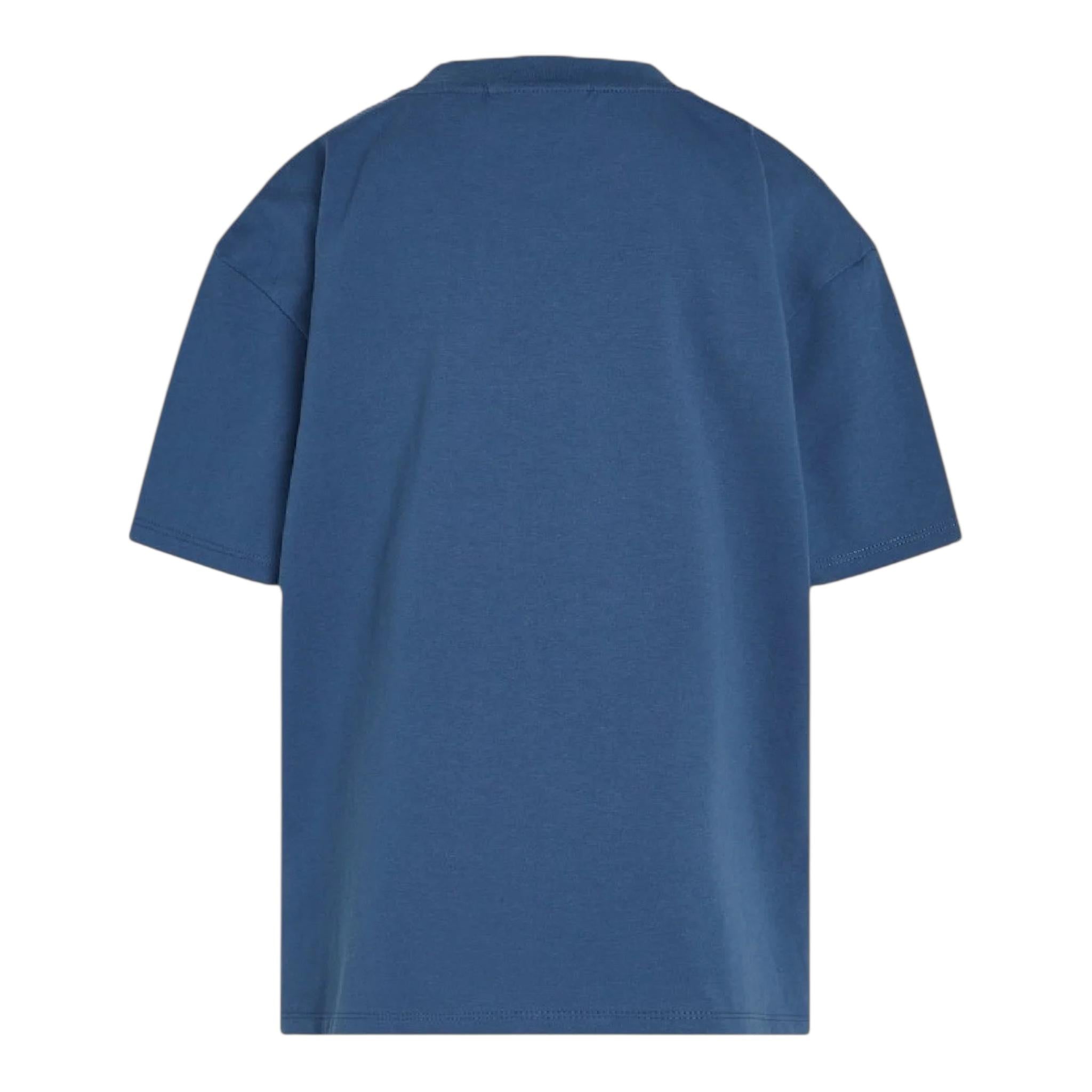 Calvin Klein T-Shirt Girocollo Tinta Unita con Stampa per Bambino IB2359J00 BLU CALVIN KLEIN 