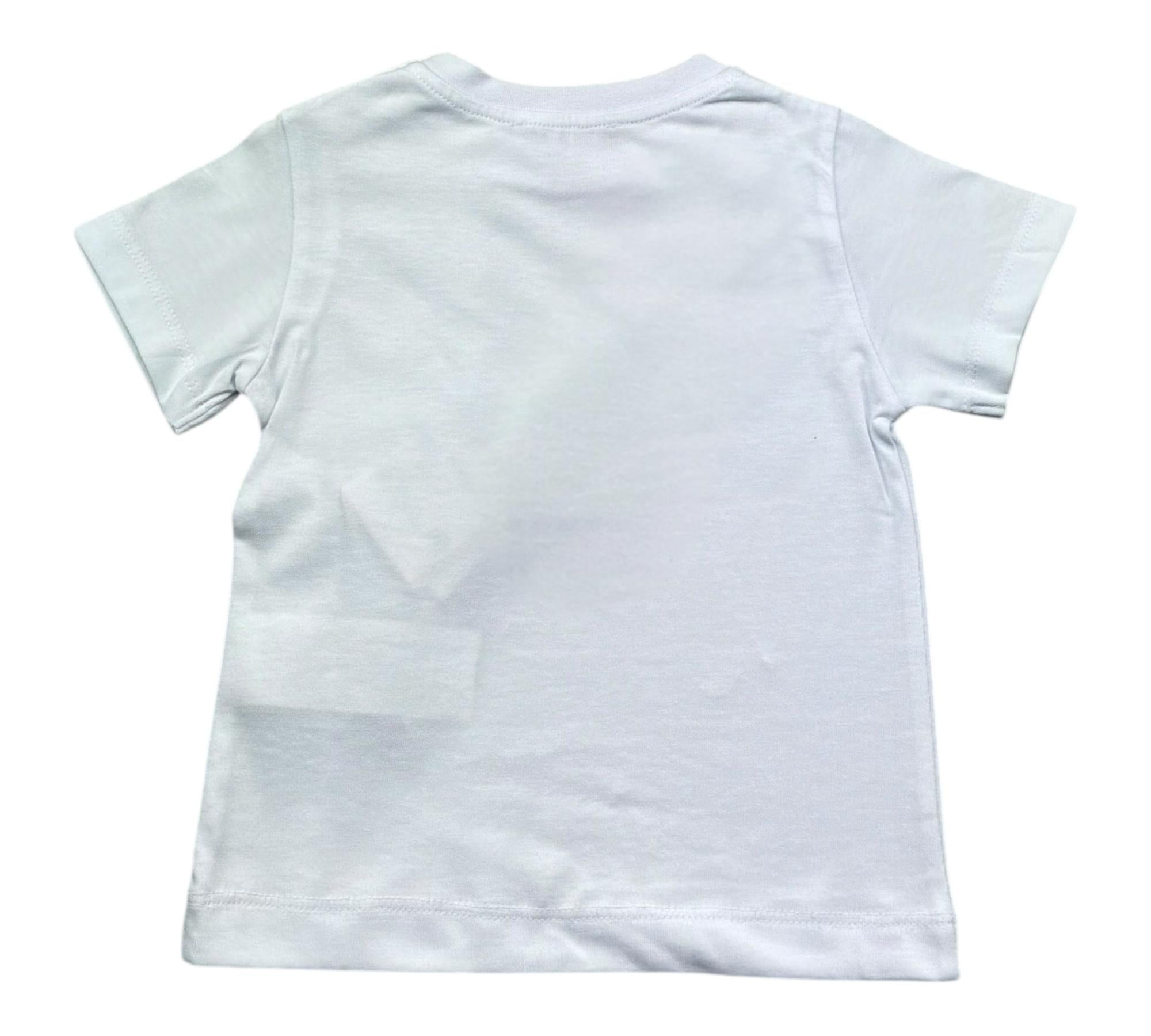 Monnalisa T-Shirt Girocollo Tinta Unita con Stampa per Neonato 28E602N BIANCO MONNALISA 