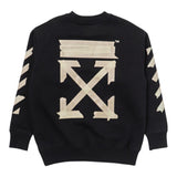 OFF-WHITE felpa chiusa girocollo tinta unita con stampa in contrasto Nero per Bambino OBBA001F23 NERO OFF-WHITE 