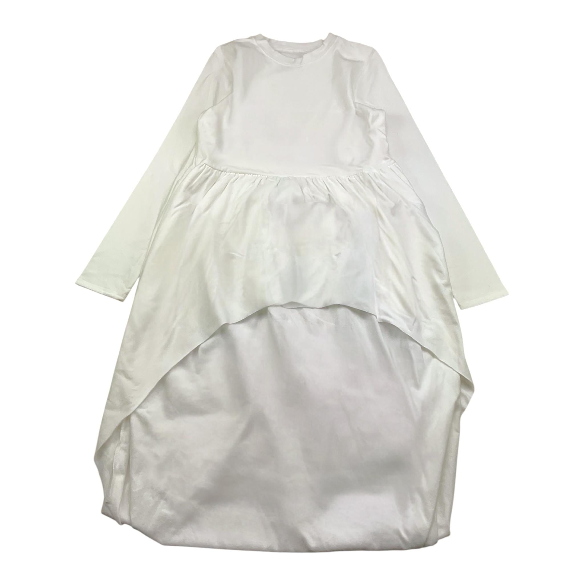 @MADILLY felpa chiusa tinta unita asimmetrica Bianco per Bambina 01887 BIANCO @MADILLY 