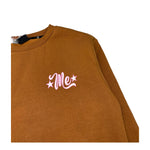 MARC ELLIS maxi felpa tinta unita girocollo con stampe Marrone per Bambina JMJMX00270 MARRONE MARC ELLIS 