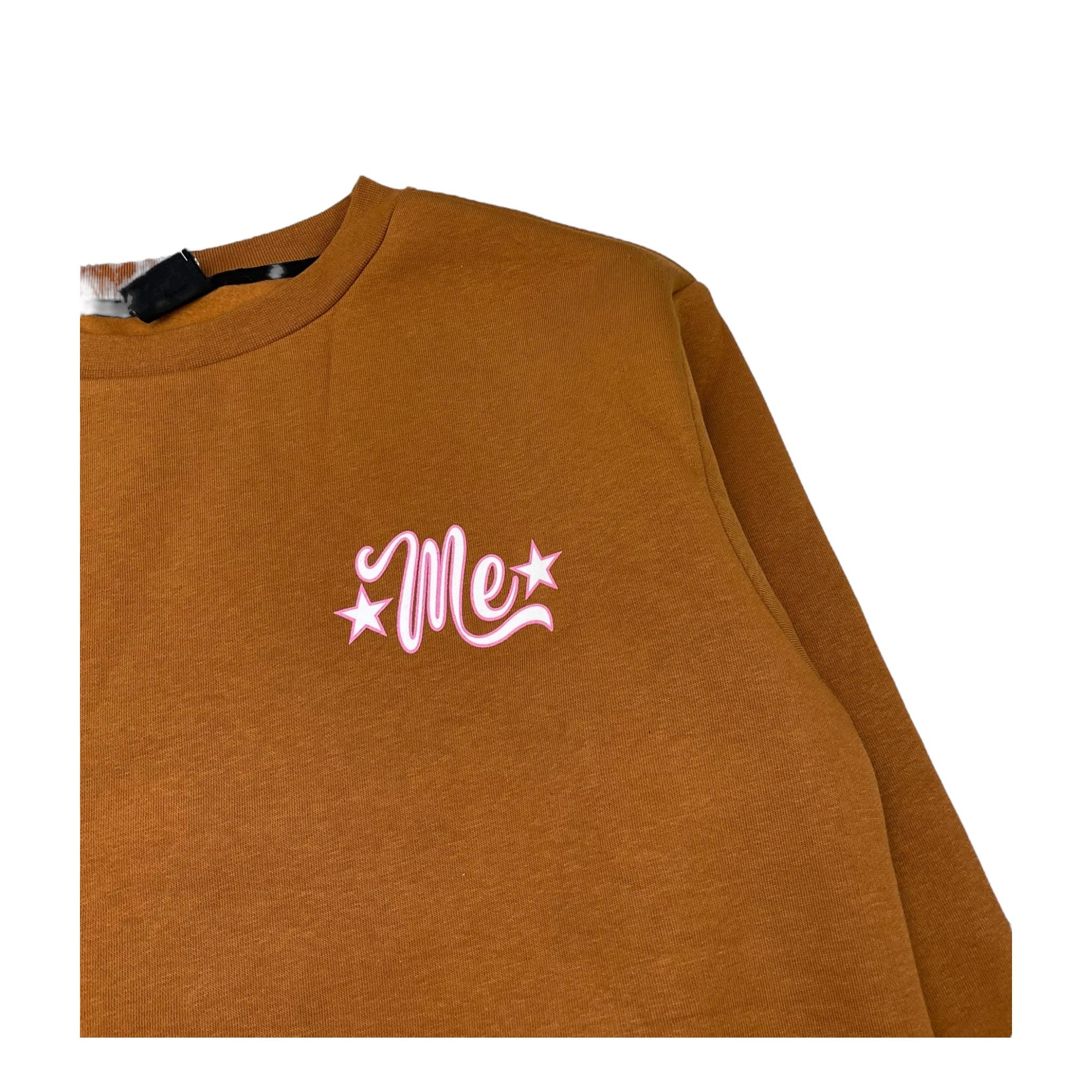 MARC ELLIS maxi felpa tinta unita girocollo con stampe Marrone per Bambina JMJMX00270 MARRONE MARC ELLIS 