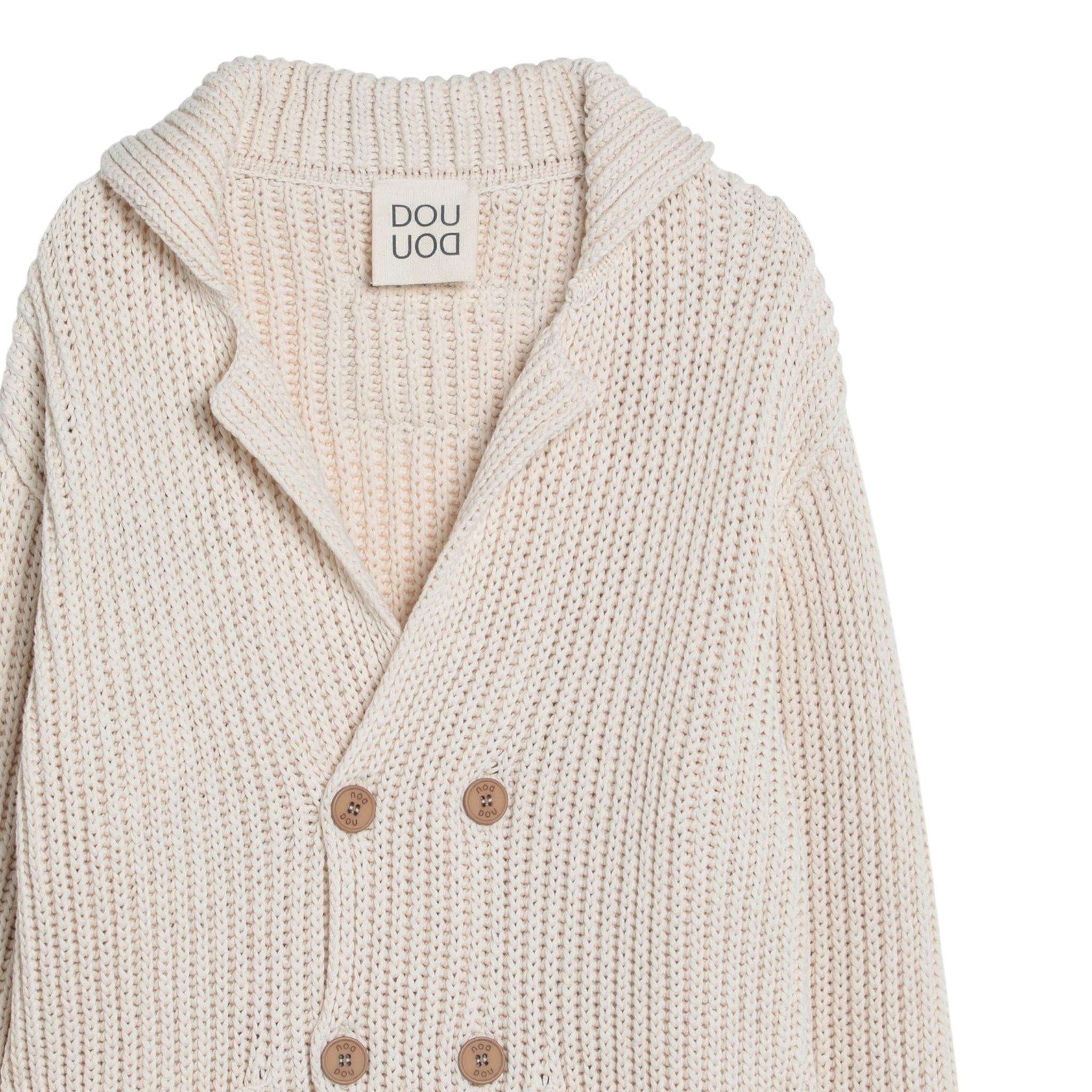Dou Dou Cardigan Tinta Unita con Bottoni per Bambina DW9P00X BEIGE DOU DOU 