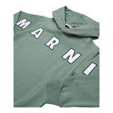 MARNI felpa chiusa con cappuccio tinta unita con logo Verde per Bambino M01266 VERDE MARNI 