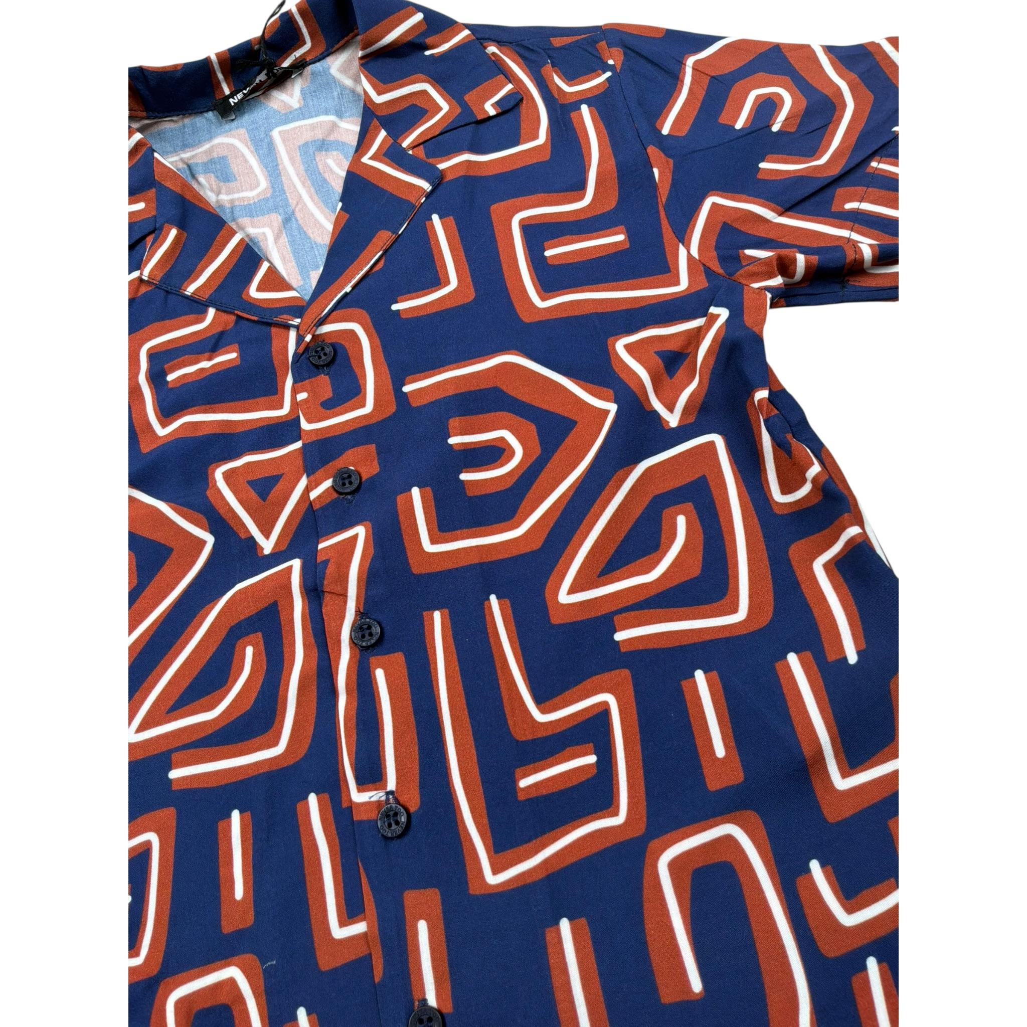 Never Too Camicia tinta unita con Fantasia Blu per Bambino NT2390B BLU NEVER TOO 